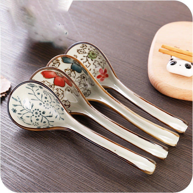 Japanese Hefeng Underglaze Color Hook Spoon