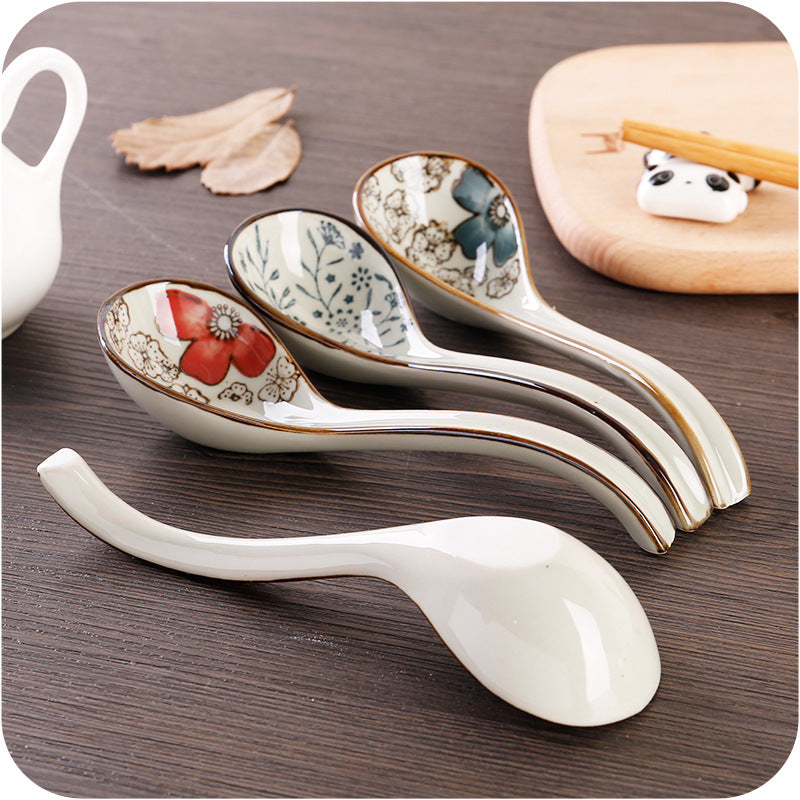 Japanese Hefeng Underglaze Color Hook Spoon