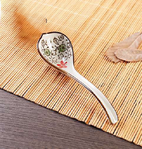 Japanese Hefeng Underglaze Color Hook Spoon