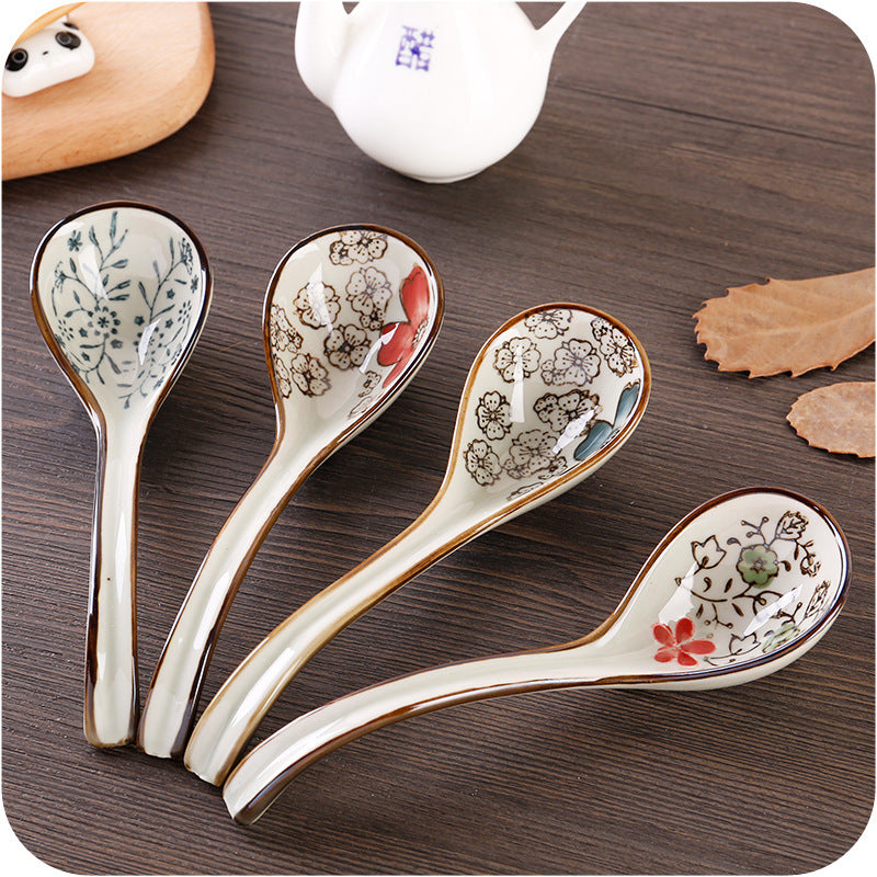 Japanese Hefeng Underglaze Color Hook Spoon