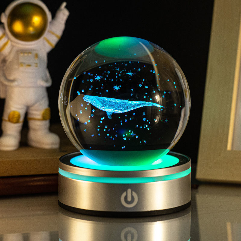 Creative 3D Luminous Crystal Ball Colorful Night Lamp