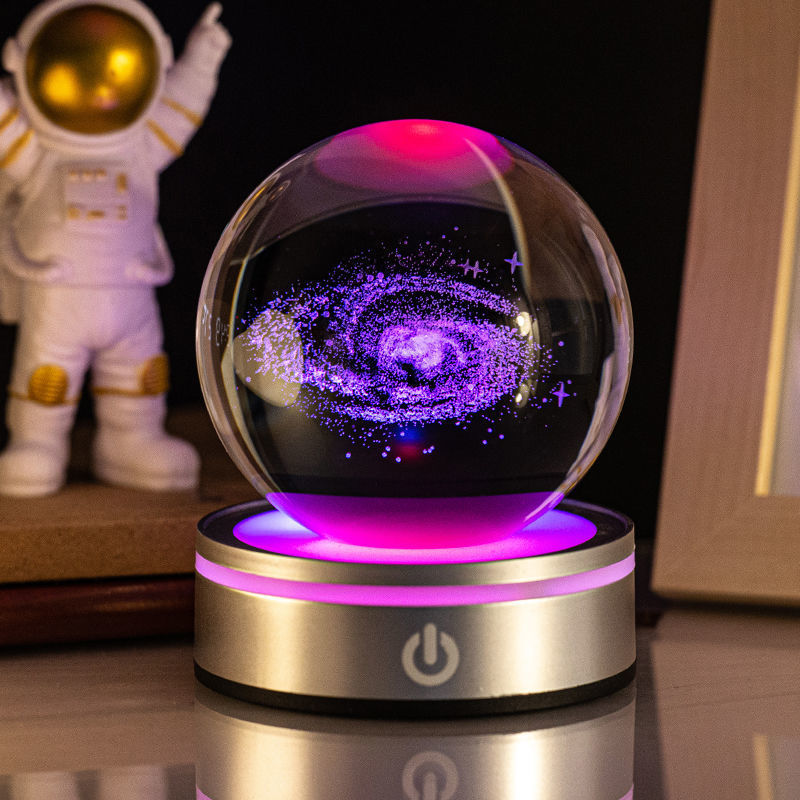 Creative 3D Luminous Crystal Ball Colorful Night Lamp