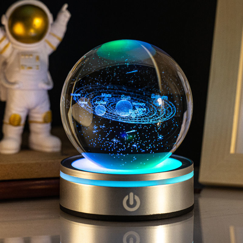 Creative 3D Luminous Crystal Ball Colorful Night Lamp