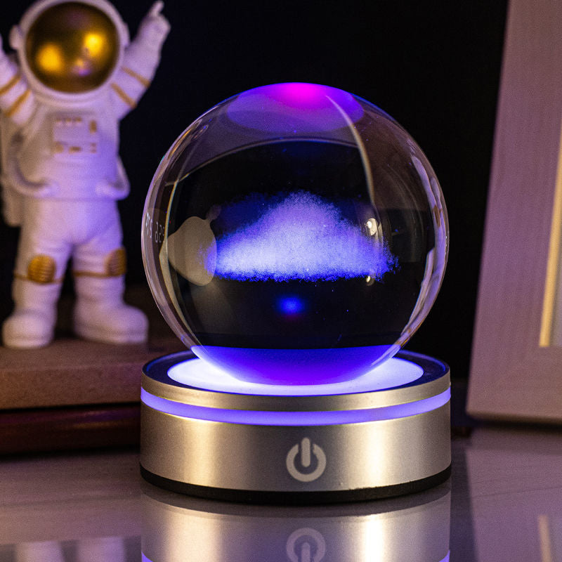 Creative 3D Luminous Crystal Ball Colorful Night Lamp