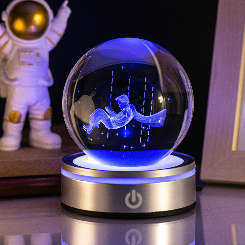 Creative 3D Luminous Crystal Ball Colorful Night Lamp